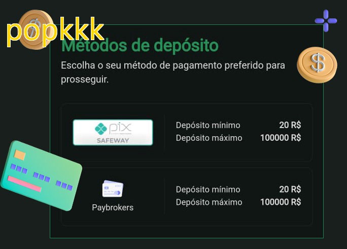 O cassino popkkkbet oferece uma grande variedade de métodos de pagamento